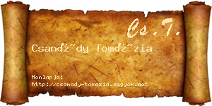 Csanády Tomázia névjegykártya